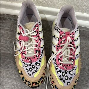 Adidas Pink and Yellow Sneakers Vibrant Design